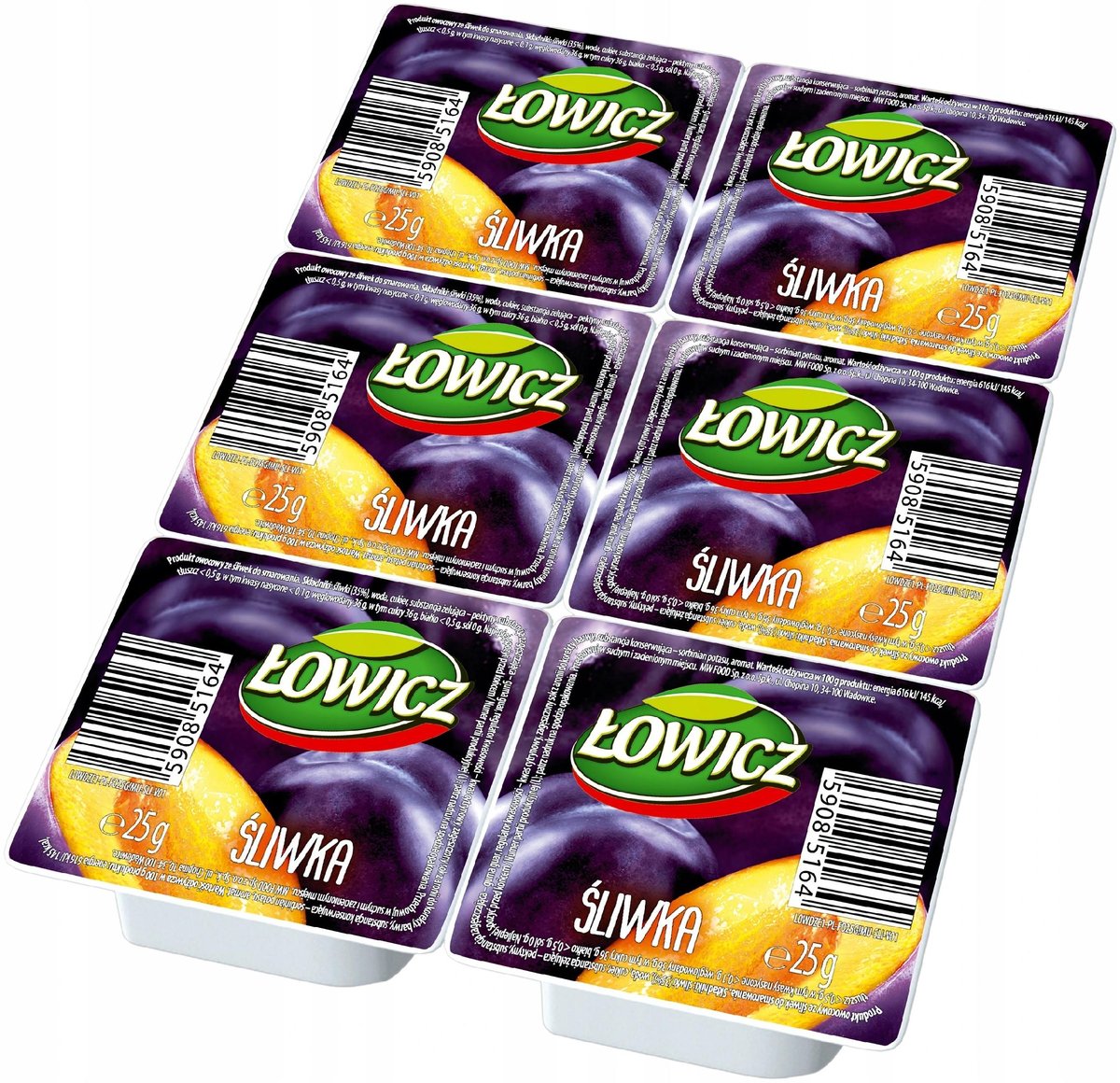 Dżem śliwkowy monoporcja 6 x 25g - Łowicz
