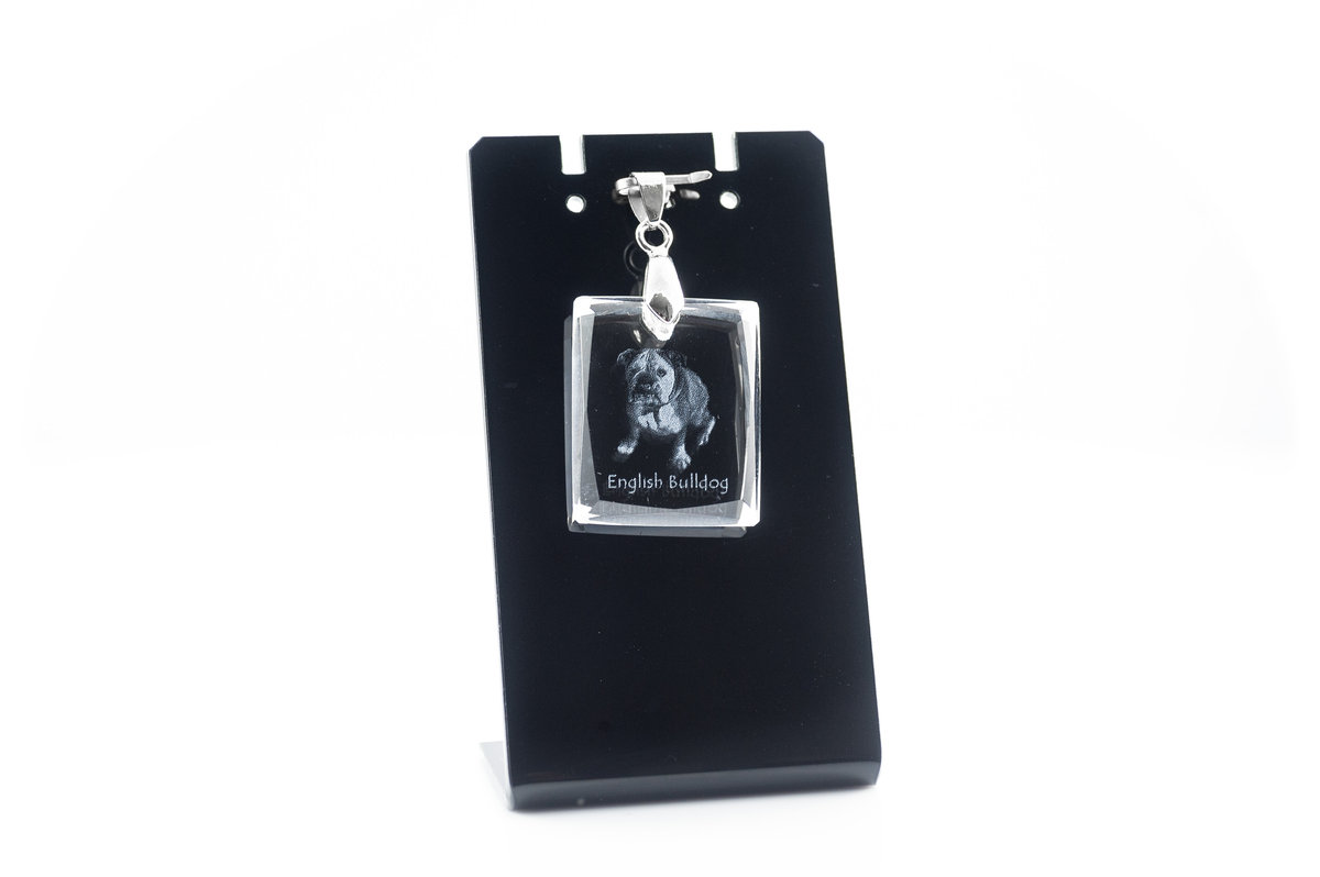 Buldog wisiorek kryształowy z psem Art-Dog