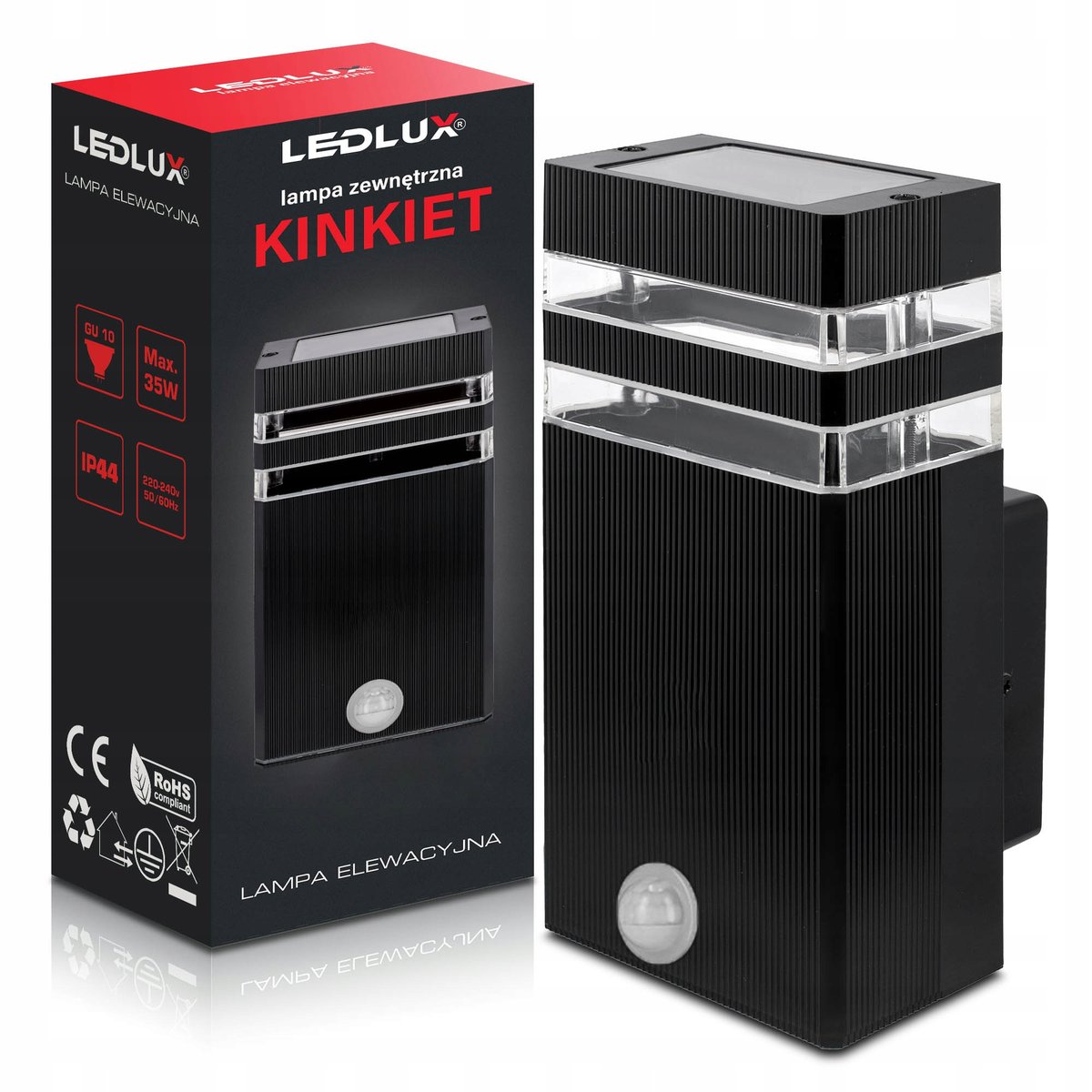 Lampa elewacyjna zewnętrzna kinkiet ogrodowy PIR