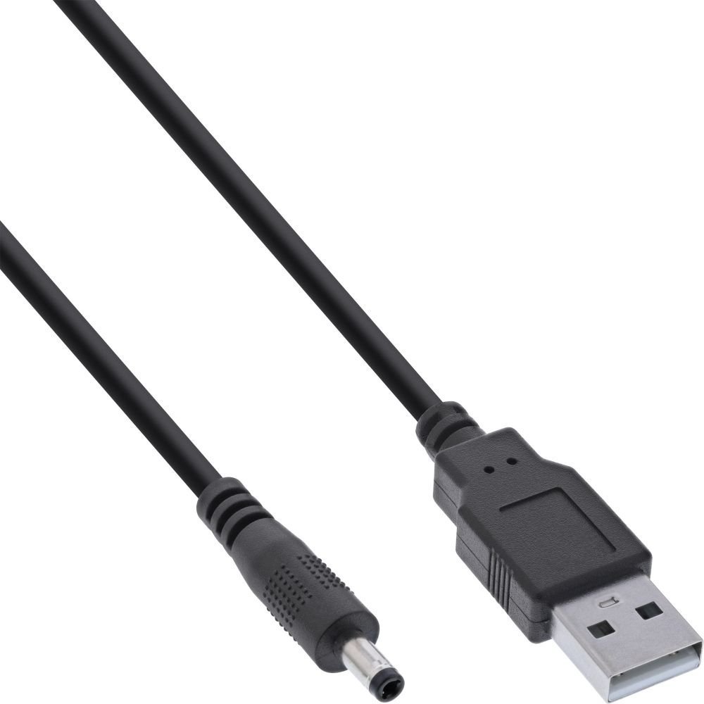 InLine InLine® USB DC power adapter cable, USB A male plug to DC plug 4.0x1.70mm, black, 1m 26806D