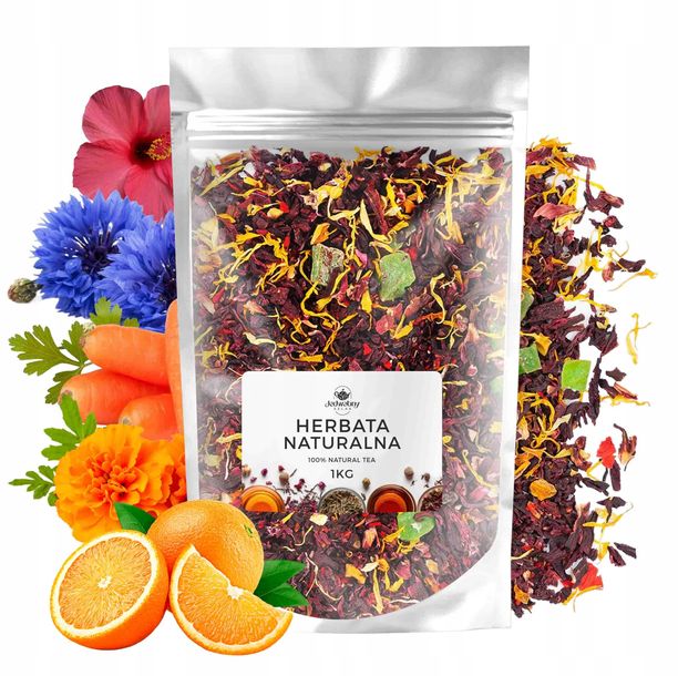 Herbata owocowa ZACHÓD SŁOŃCA hibiskus nagietek liściasta 1kg