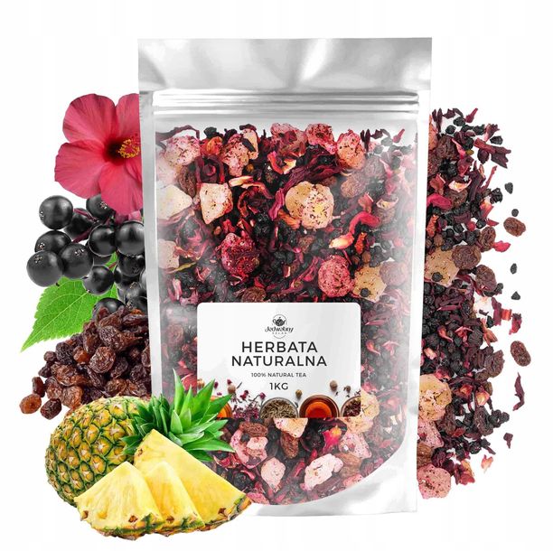 Herbata owocowa WIŚNIA i RUM premium ananas hibiskus czarny bez 1kg
