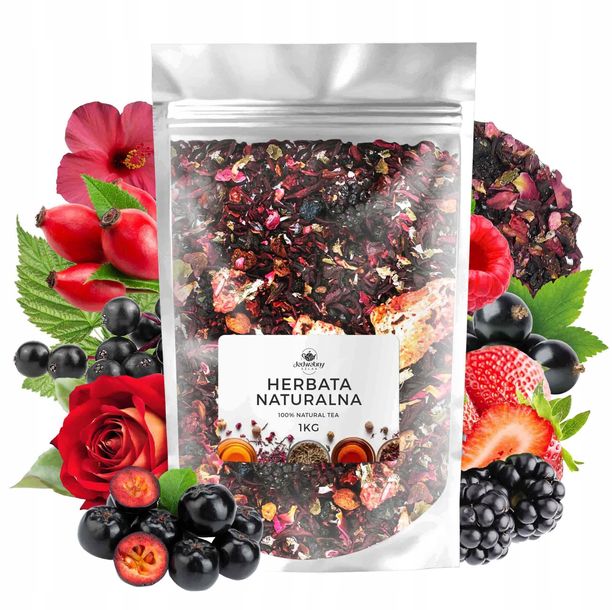 Herbata owocowa LEŚNY DZBAN hibiskus maliny truskawki czarny bez tea 1kg