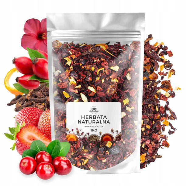 Herbata owocowa GOŹDZIKI W POMARAŃCZY hibiskus truskawki żurawina tea 1kg