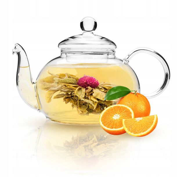 Herbata owocowa kwitnąca POMARAŃCZA 1szt ROZKWITAJĄCA kulka kwiat lichi