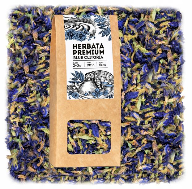 Premium Herbata niebieska Klitoria blue butterfly tea kwiat 25g kolorJAKOŚĆ