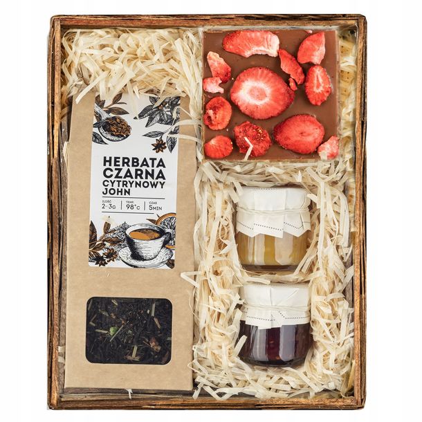 KOSZ PREZENTOWY herbata czekolada upominek KRAFT