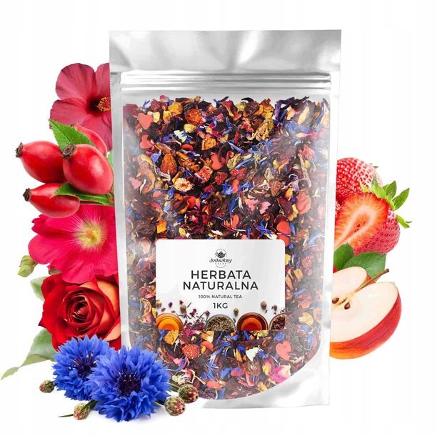 Herbata owocowa WESOŁY BAŁWANEK hibiskus truskawki płatki róży 1kg