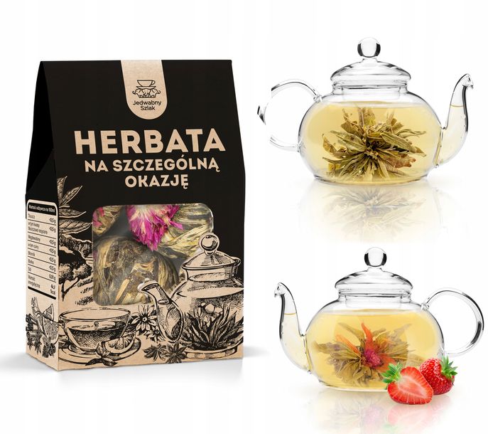 Herbata kwitnąca biała LICHEE TRUSKAWKOWA ball 4 szt w kulkach lichi tea