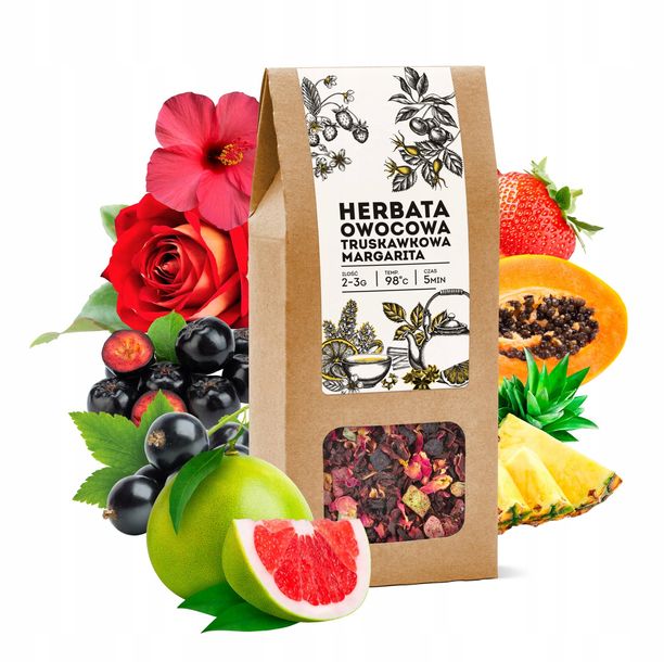 Herbata owocowa Truskawkowa margarita hibiskus truskawki ananas prezent 50g