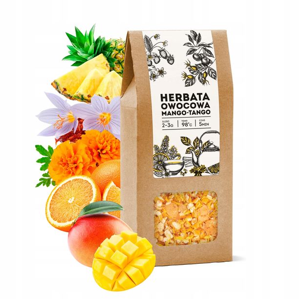 Herbata owocowa MANGO-TANGO herbata prezentowa herbata smakowa premium 100g