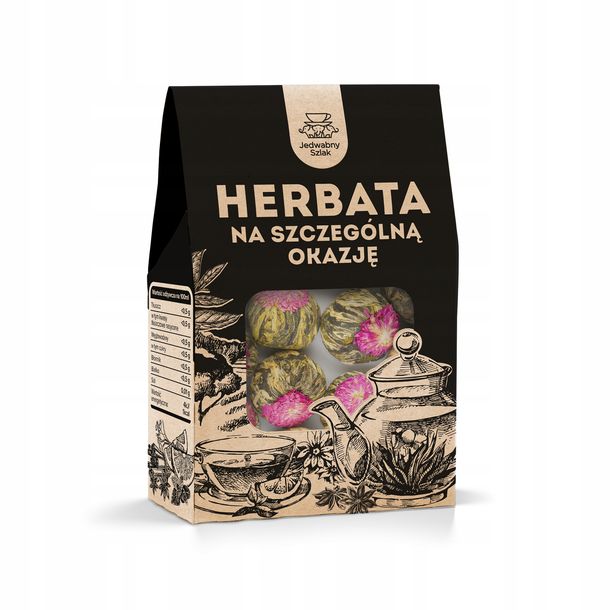 ZESTAW herbata kwitnąca na PREZENT 4 kulki ball różne smaki kwiat white tea