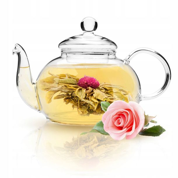 Herbata KWITNĄCA biała RÓŻA 1szt kulka ball ROZKWITAJĄCA