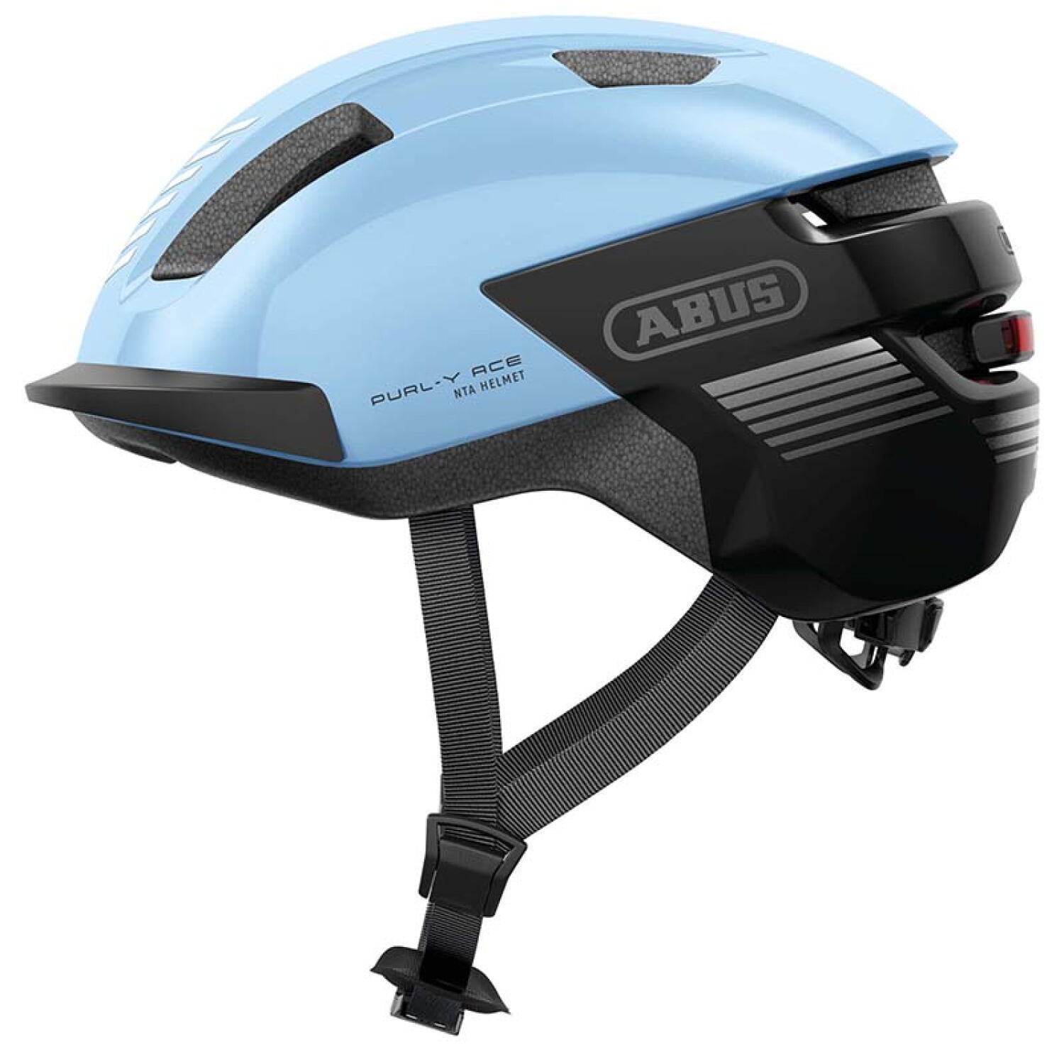 Kask rowerowy ABUS PURL-Y ACE ze światłem LED - odpowiedni do jazdy na rowerach elektrycznych i pedelekach - modny kask ochronny NTA dla dorosłych i nastolatków - jasnoniebieski, rozmiar S