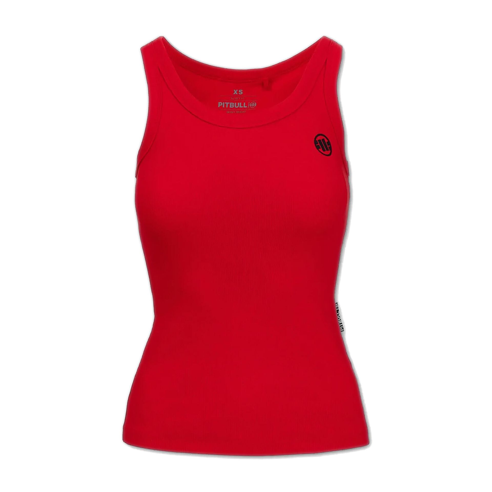 Tank Top damski PITBULL Heavy Weight 240 Rib Layla '25 - Czerwony