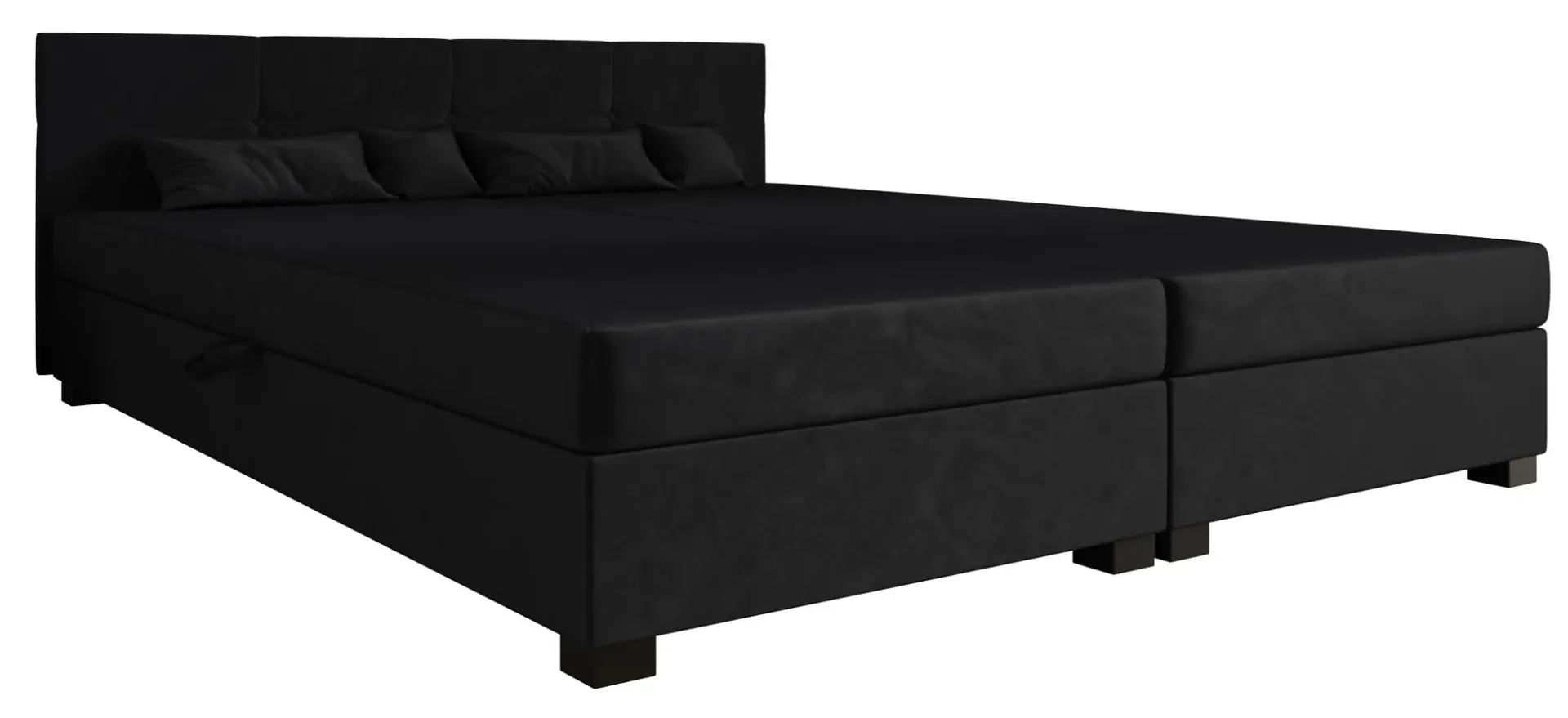 Tapczan welurowy dwuosobowy ciemnoszary z zagłówkiem C1-S57