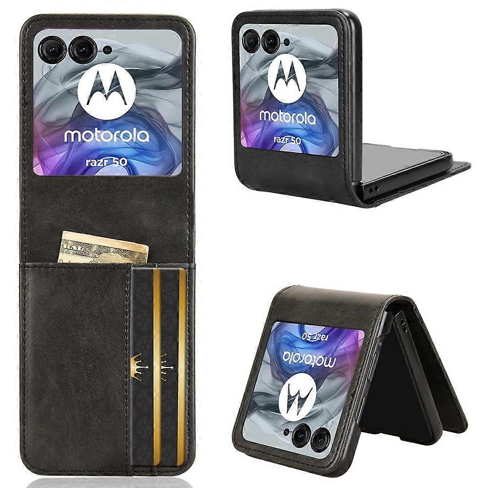 Do Motorola Razr 50 5G Portfel Etui Odporny na wstrząsy skórzany pokrowiec na telefon Wielobarwny Style D