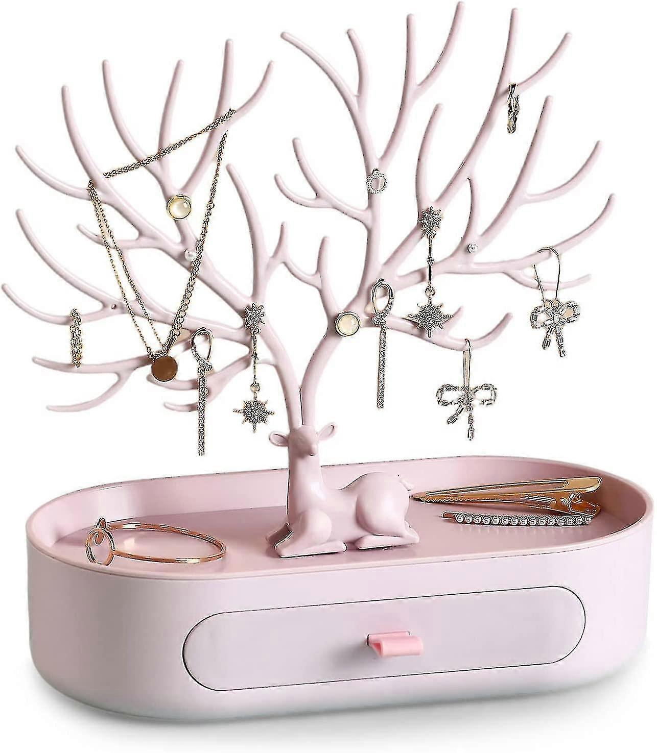 Poroże Stojak na biżuterię, Przechowywanie Naszyjnika, Uchwyt na biżuterię z szufladami, Uchwyt na kolczyki, Stojak na bransoletki, Drzewo jubilers...