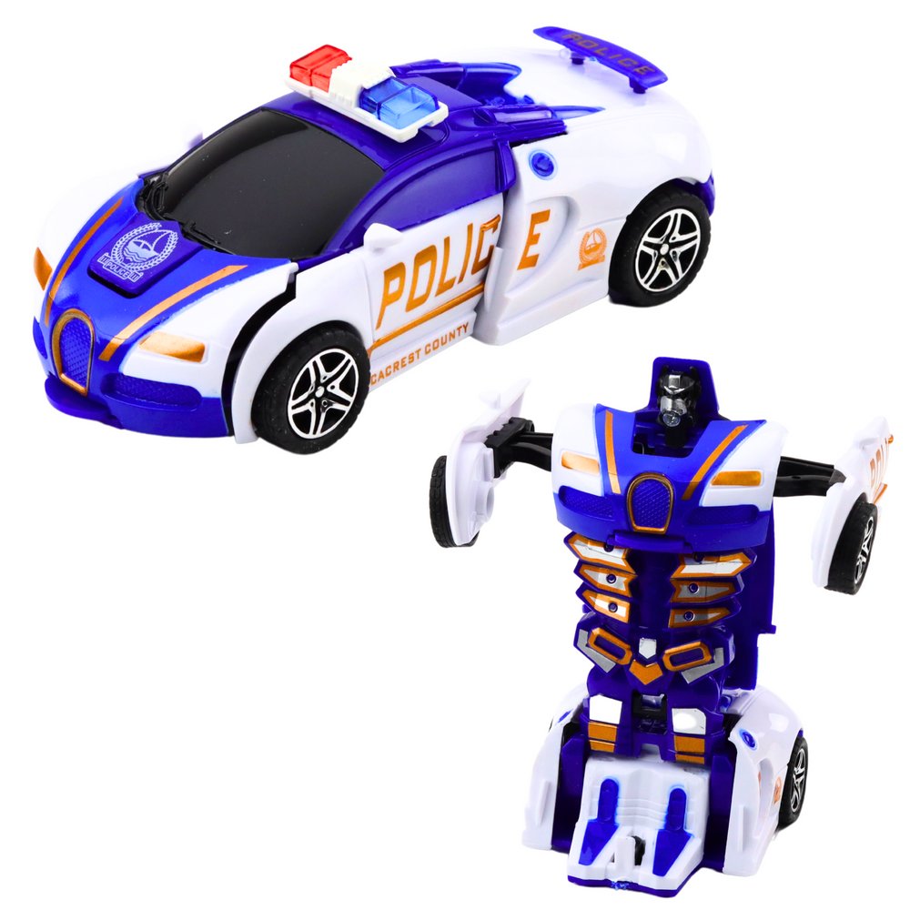 DLA NAJMŁODSZYCH 2W1 AUTO ROBOT POLICYJNY NAPĘD 1SZT