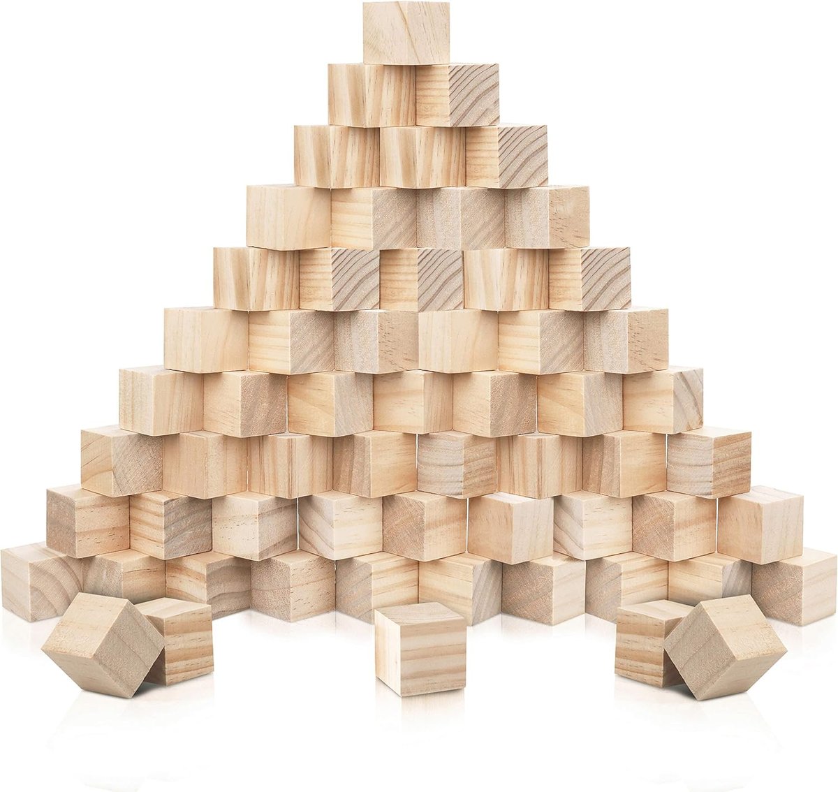 60x Kostki drewniane Klocki 3x3x3cm do projektów DIY edukacji zabawy