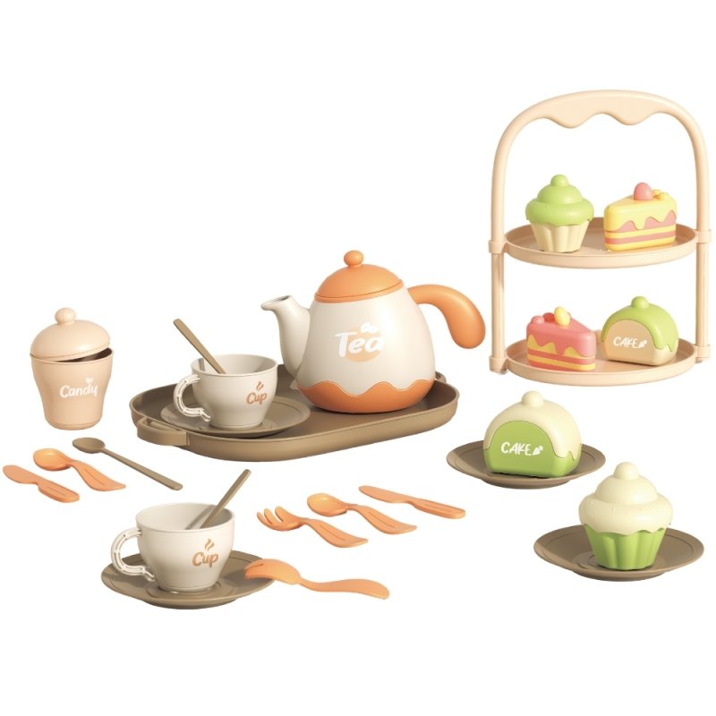 ZABAWKOWY KOLOROWY ZESTAW DO HERBATY I DESERÓW