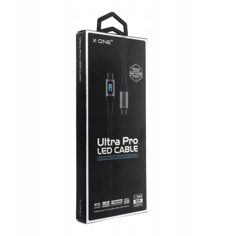 Kabel USB X-ONE Ultra Pro LED - typ C do C max 100W