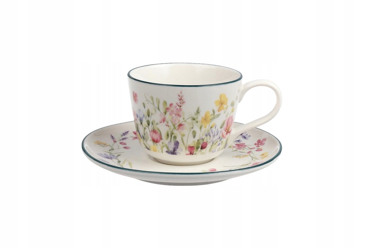 Filiżanka ze spodkiem PANI KWIATEK ceramiczna 250ml