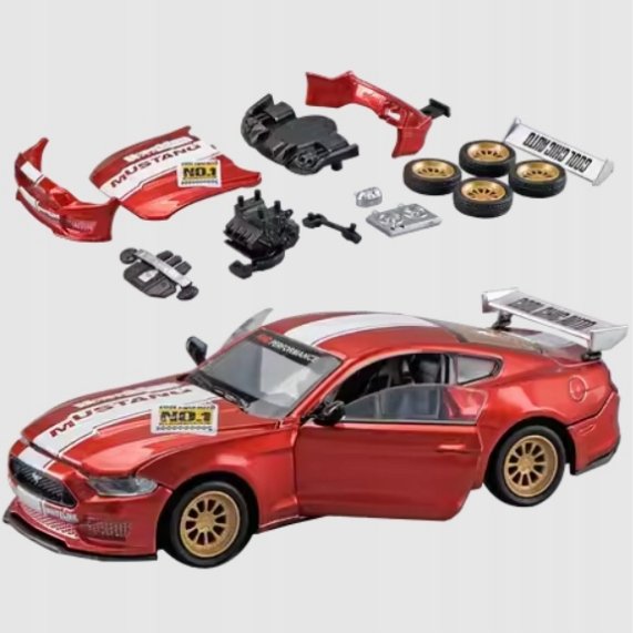 Zestaw do TUNINGu CZERWONY Ford Mustang GT 1:42 zmieniane koła prezent