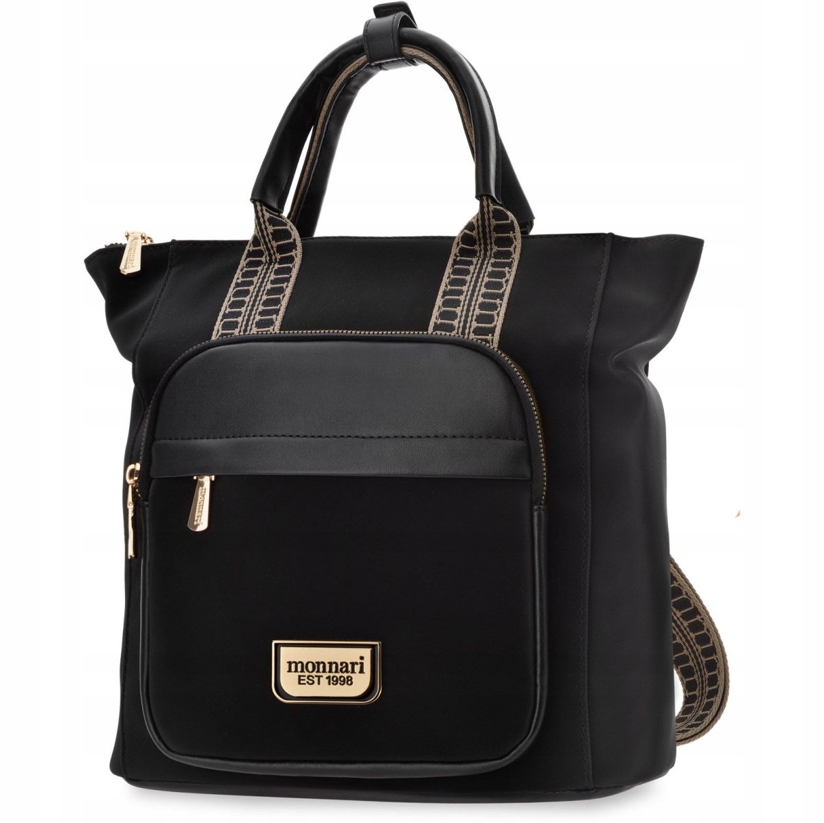 Monnari 2w1 Torebka Damska Shopper Plecak Miejski Torba Sportowa Czarna