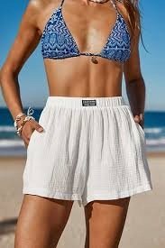 Szorty z wysokim stanem wykonane z czystej bawełny Cupshe