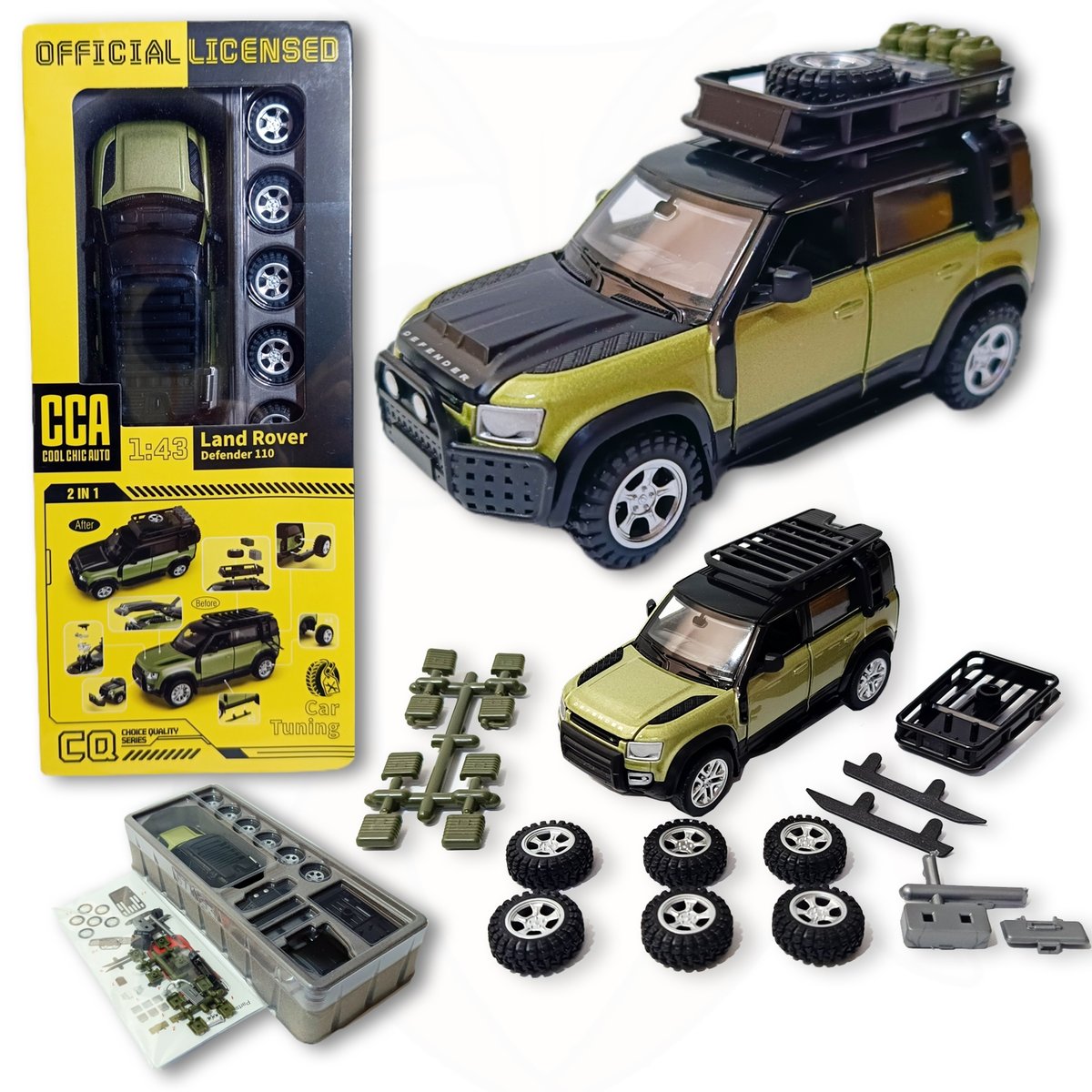 NOWOŚĆ Zestaw do TUNINGu Land Rover 1:43 prezent dla chłopca zmieniane koła