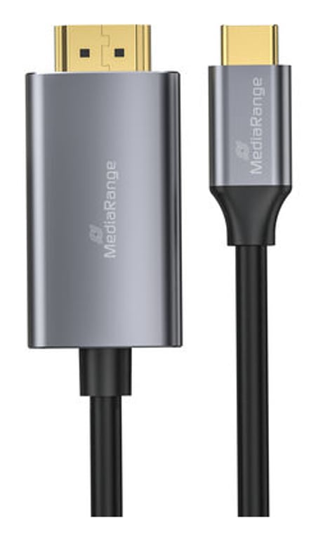 MediaRange MRCS217 adapter kablowy 1,8 m USB Type-C HDMI Czarny, Srebrny