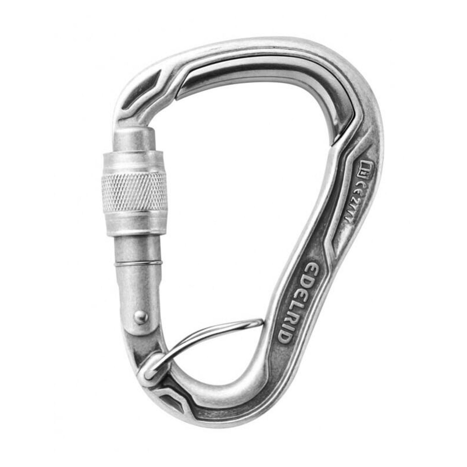 Edelrid HMS Bulletproof Screw FG Eco Carabiner, srebrny 2022 Karabinki zakręcane 737850001070