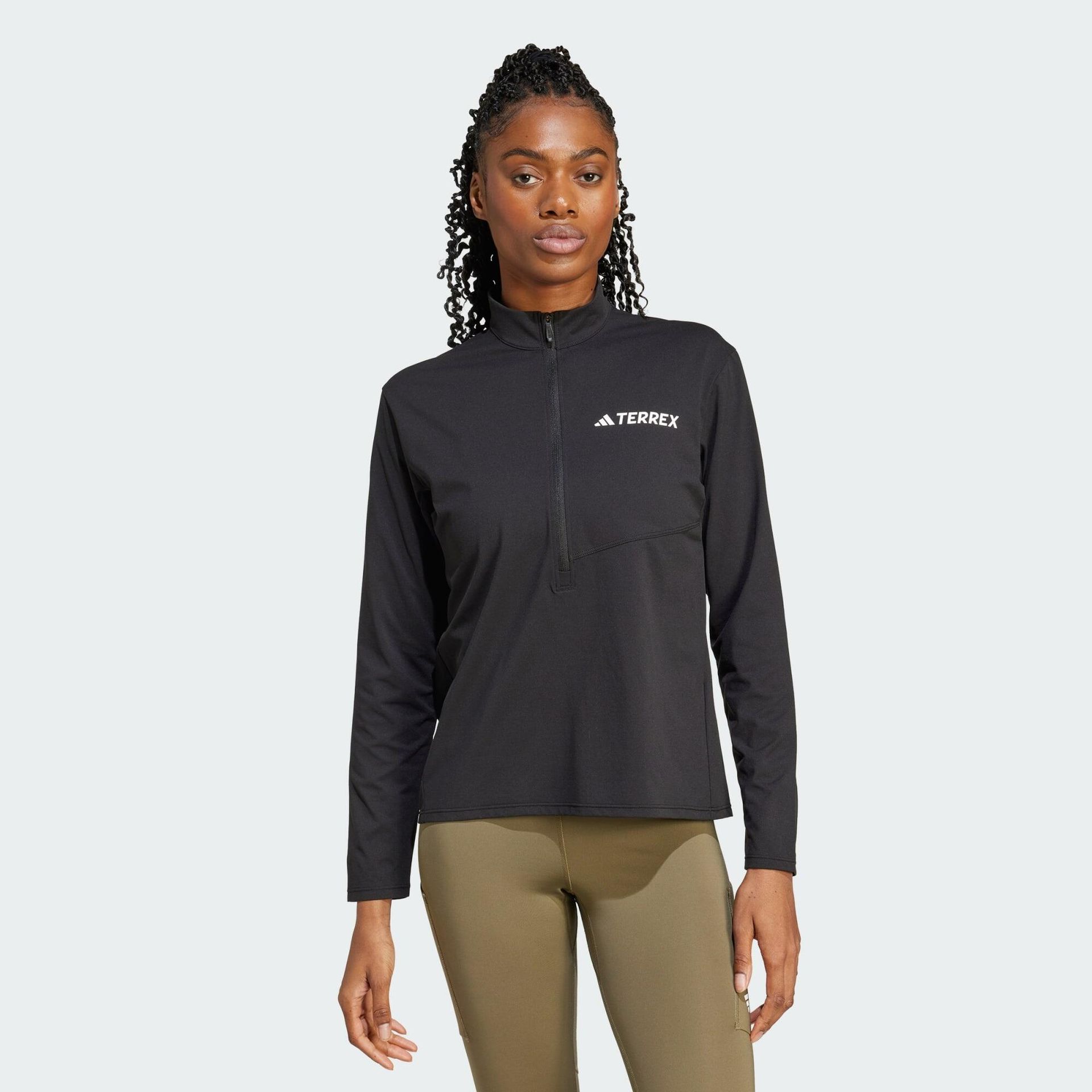 adidas Kobiety Terrex Multi CLIMACOOL Half Zip Long Sleeve, Black, L