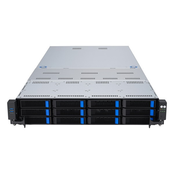 Asus Rack (2U) RS720A-E12-RS12 AMD Epyc 9004 (8x NVMe, 4x SATA/SAS, 2xM.2, 4xGPU, 2x10Gbe, IPMI, 1+1 2600W) 90SF02E1-M00BZ0