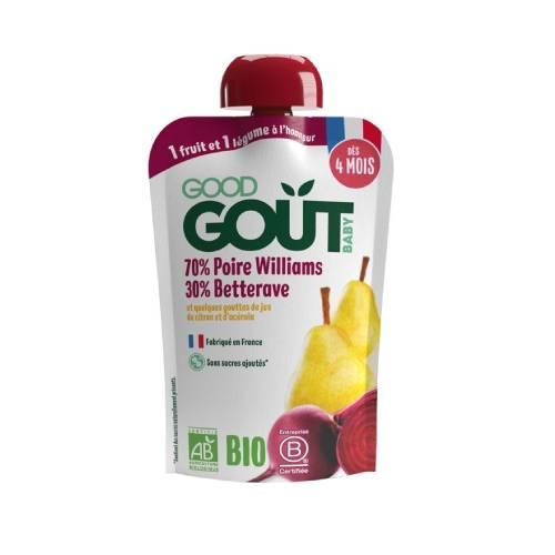 Good Gout Baby BIO Gruszka Williamsa z burakiem, 120 g -> Wysyłka od 3,99 - odbiór w Żabce