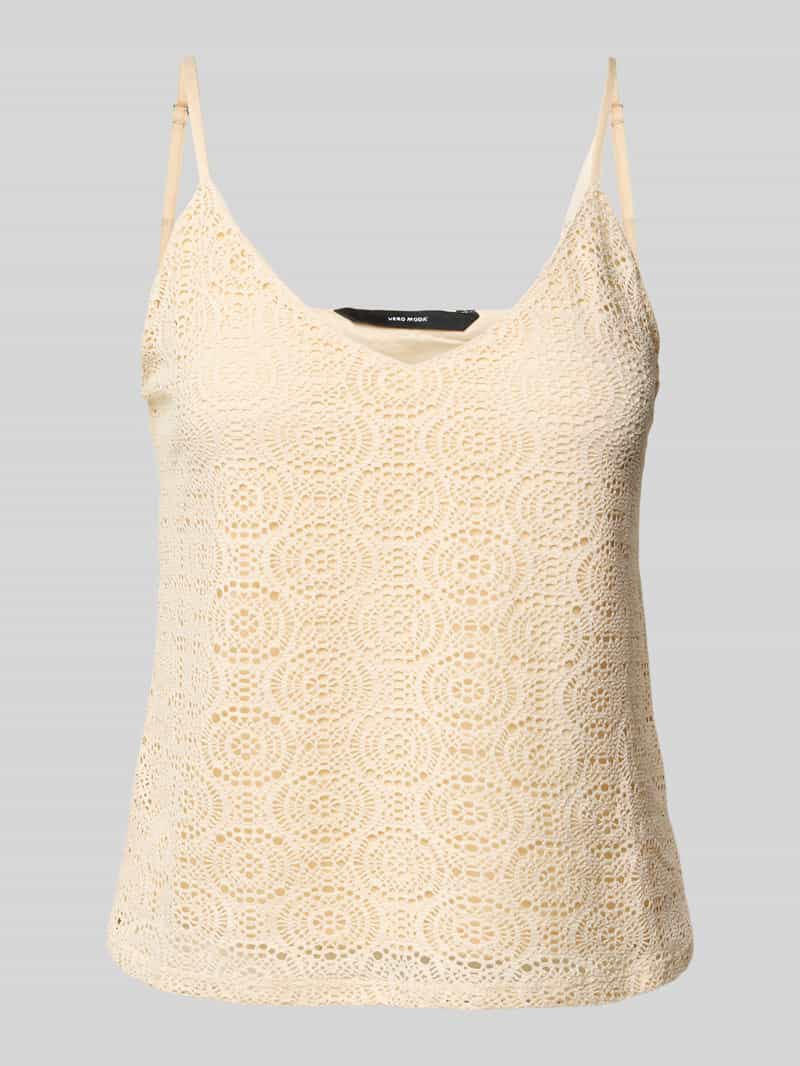 Top na ramiączkach o kroju comfort fit z koronką model ‘MAYA’