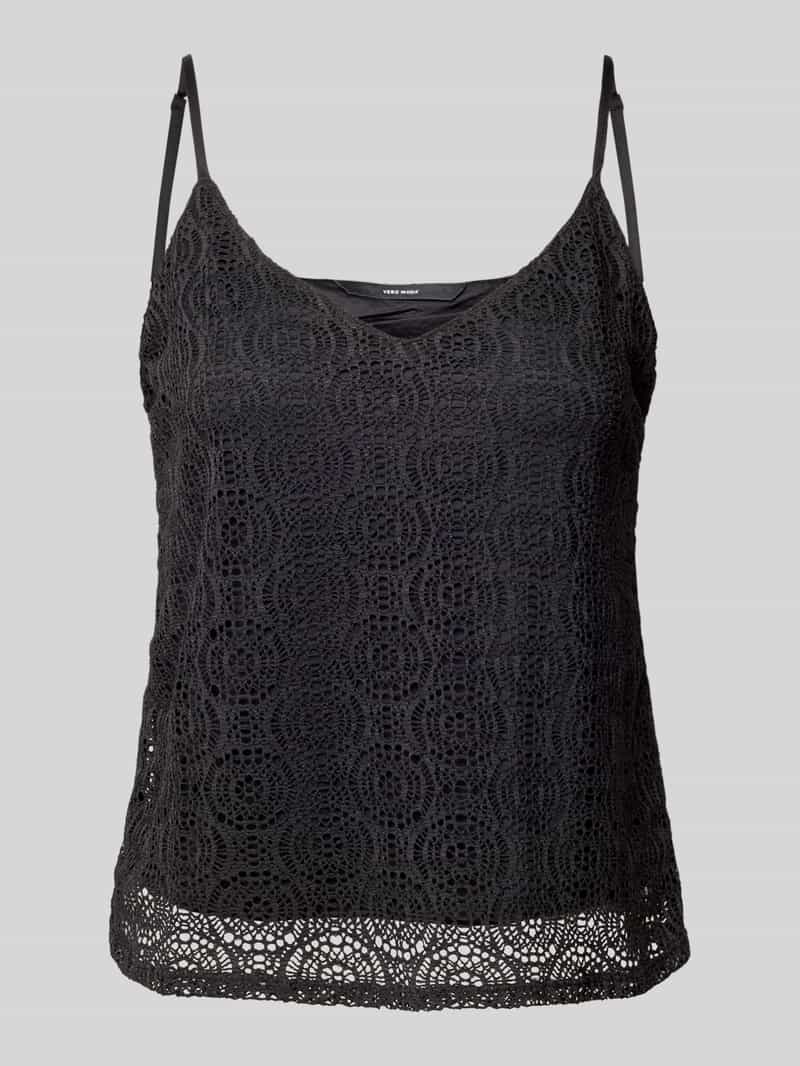 Top na ramiączkach o kroju comfort fit z koronką model ‘MAYA’