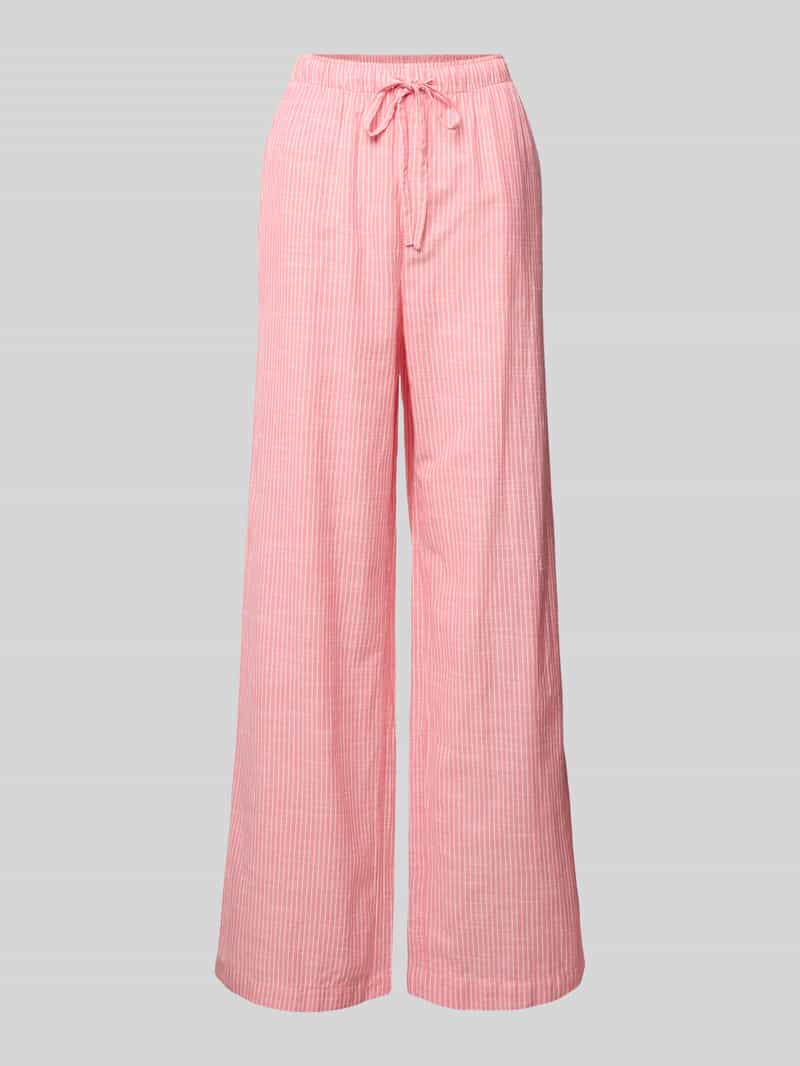 Spodnie z szerokimi nogawkami z mieszanki bawełny i lnu model ‘APIA’