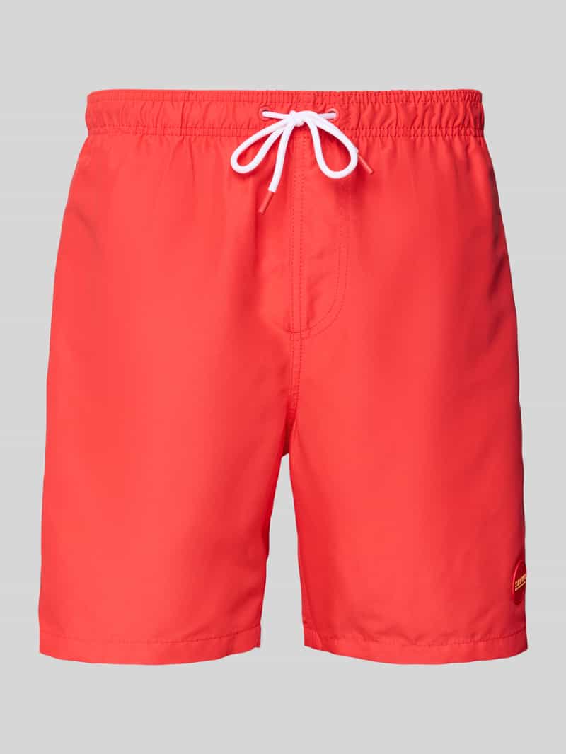 Spodenki kąpielowe o kroju regular fit z naszywką z logo model ‘Mike’