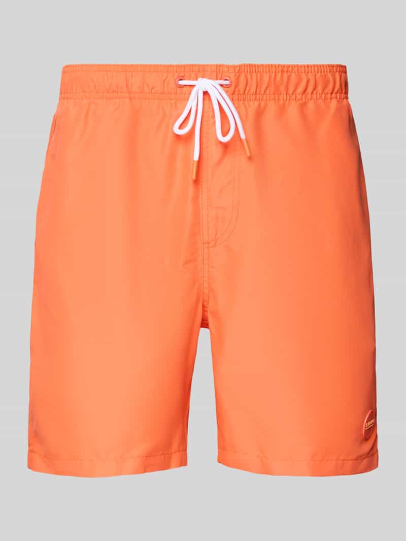 Spodenki kąpielowe o kroju regular fit z naszywką z logo model ‘Mike’