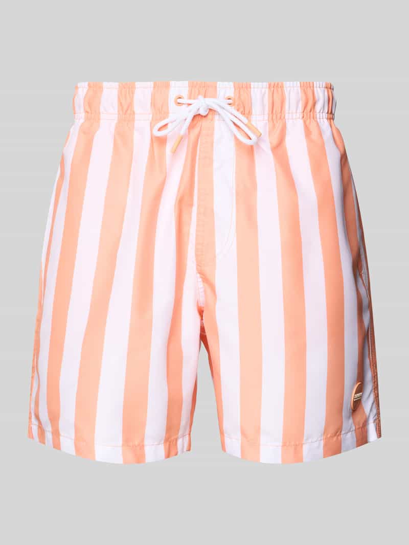Spodenki kąpielowe o kroju regular fit z naszywką z logo