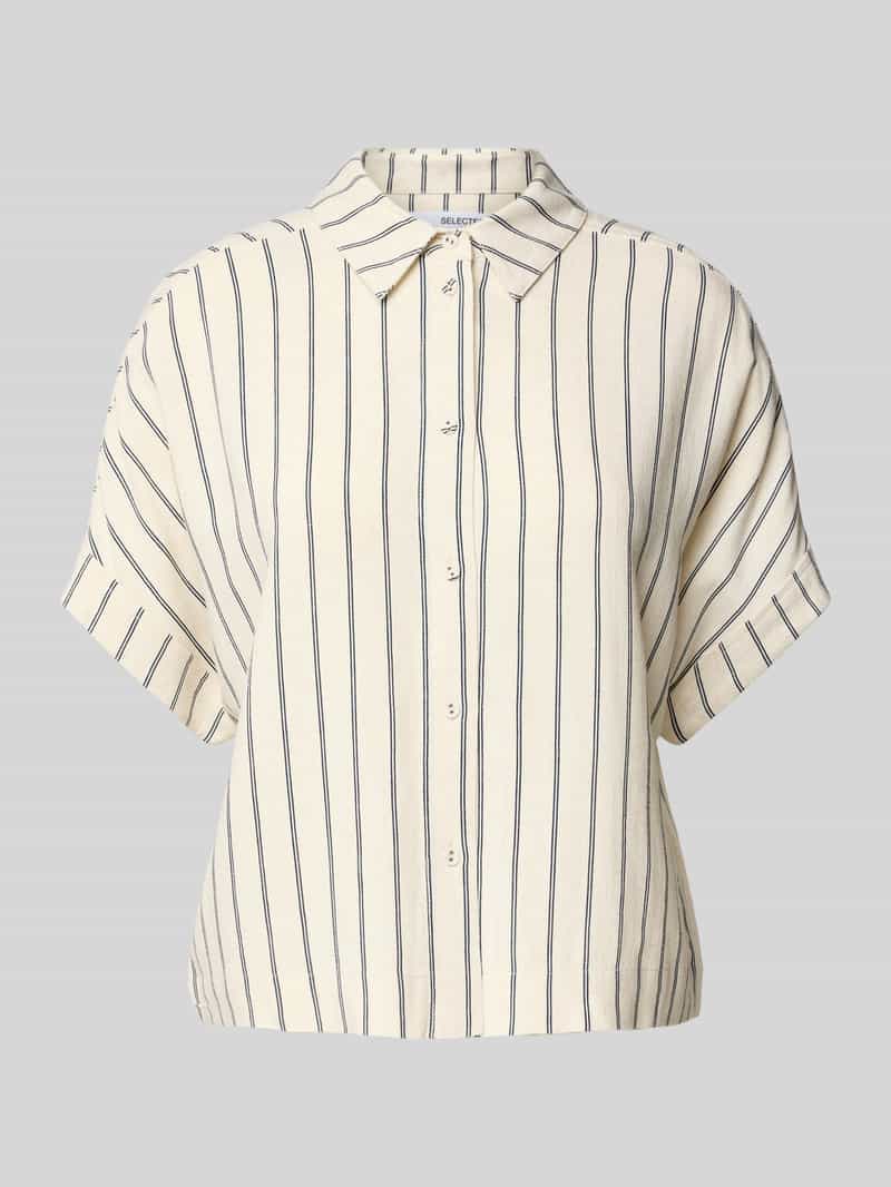 Bluzka krótka z mieszanki wiskozy i lnu model ‘VIVA’