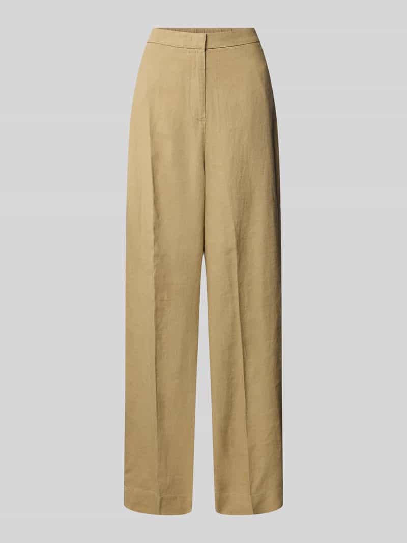 Spodnie lniane o kroju tailored fit z mieszanki lnu i lyocellu