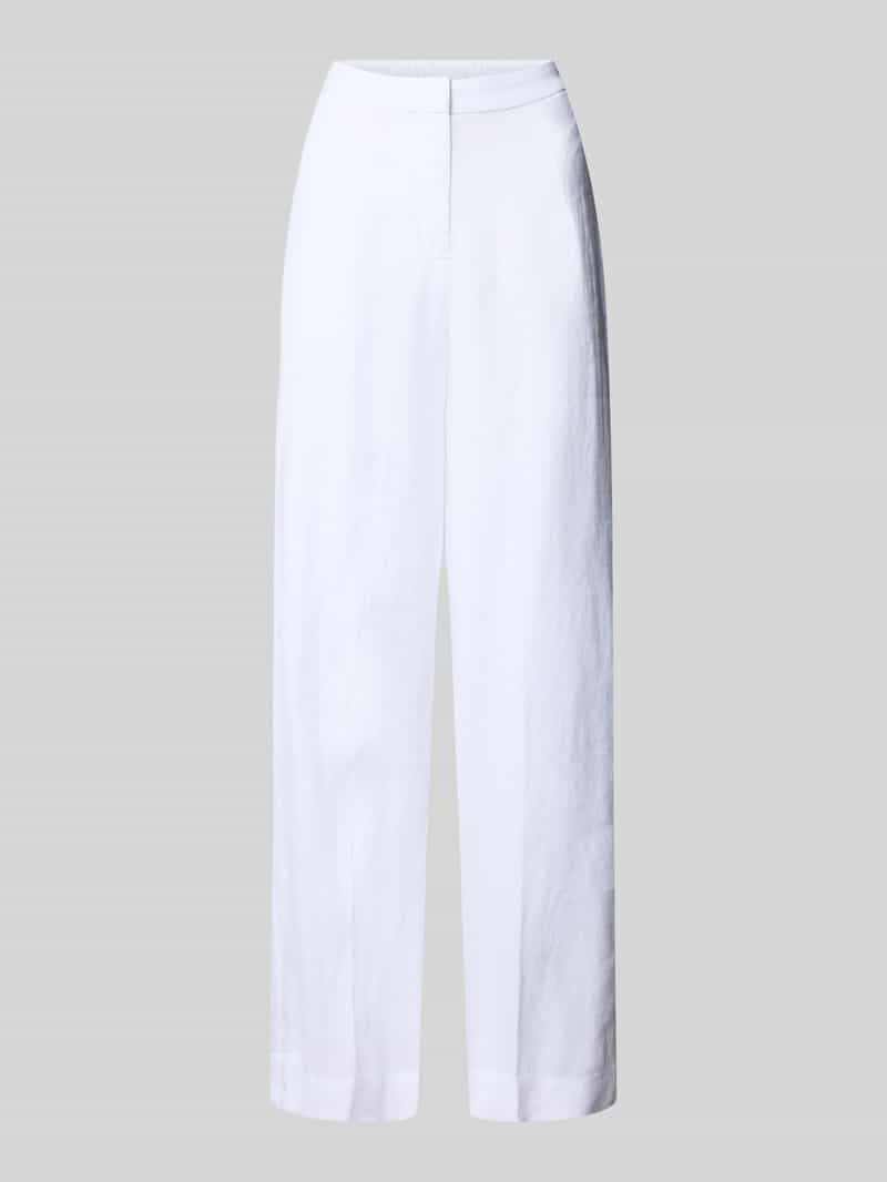 Spodnie lniane o kroju tailored fit z mieszanki lnu i lyocellu