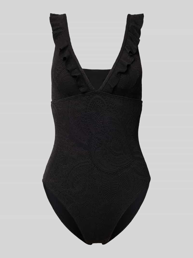 Kostium kąpielowy ze wzorem paisley i falbanami model ‘Bobbie’