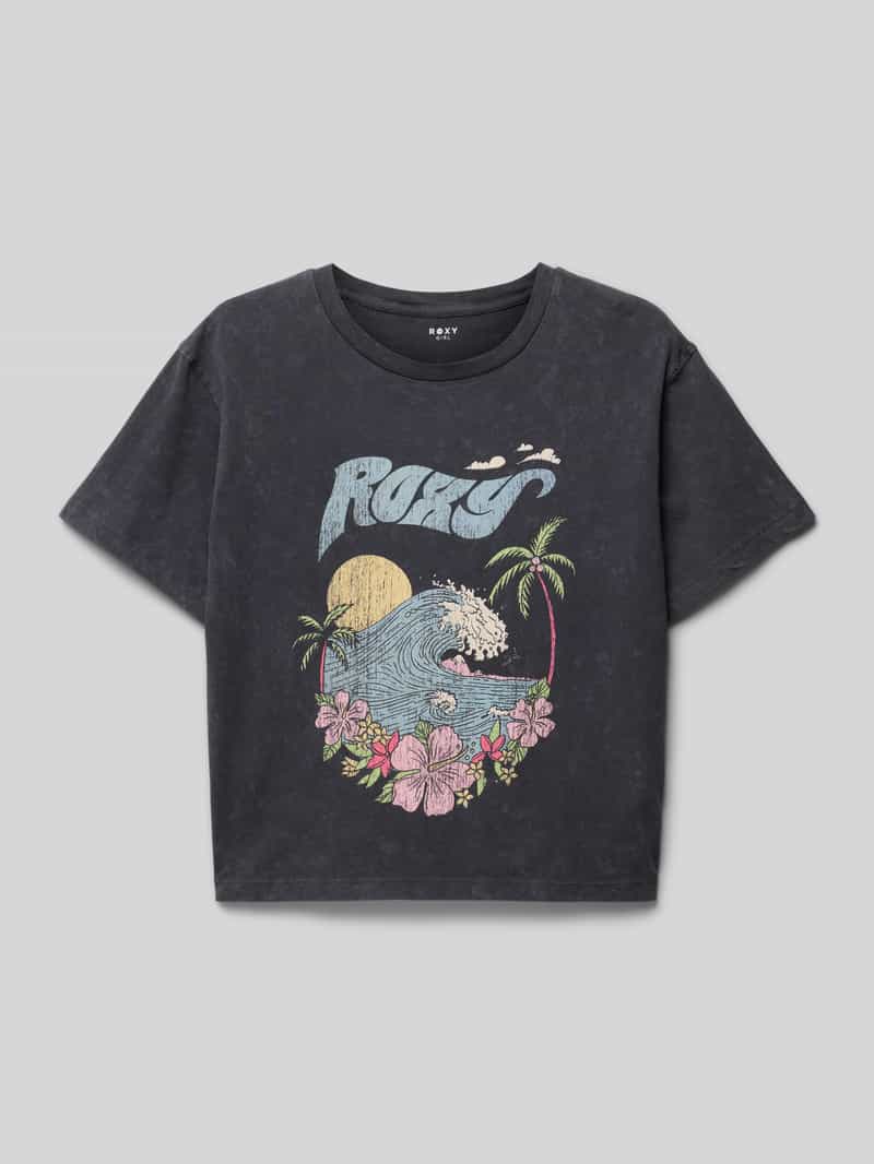T-shirt z okrągłym dekoltem model ‘GONE TO CALIFORNIA’