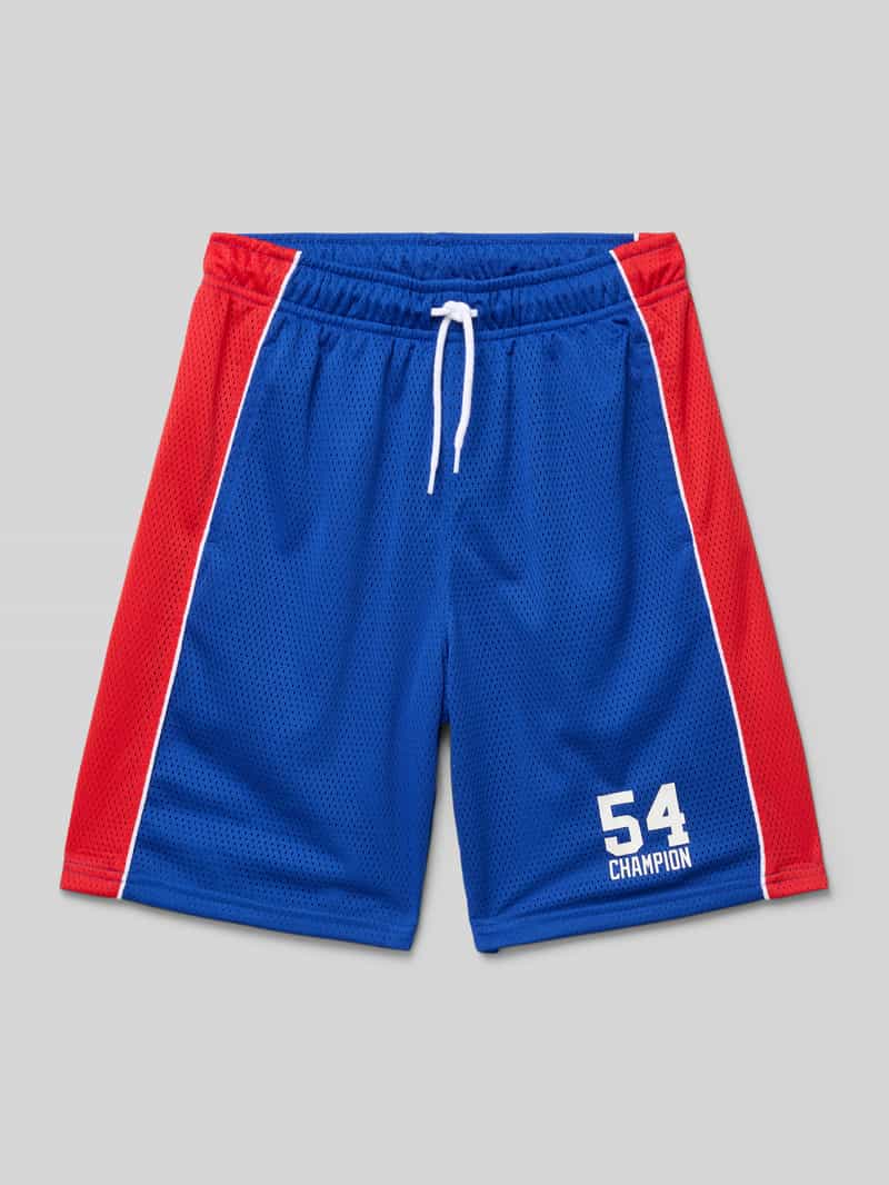 Szorty z dzianiny dresowej o kroju regular fit z nadrukiem z logo