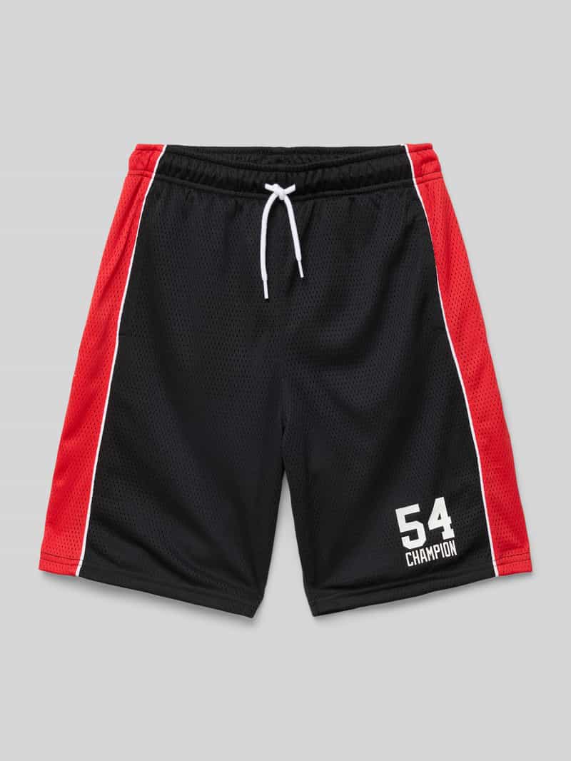 Szorty z dzianiny dresowej o kroju regular fit z nadrukiem z logo