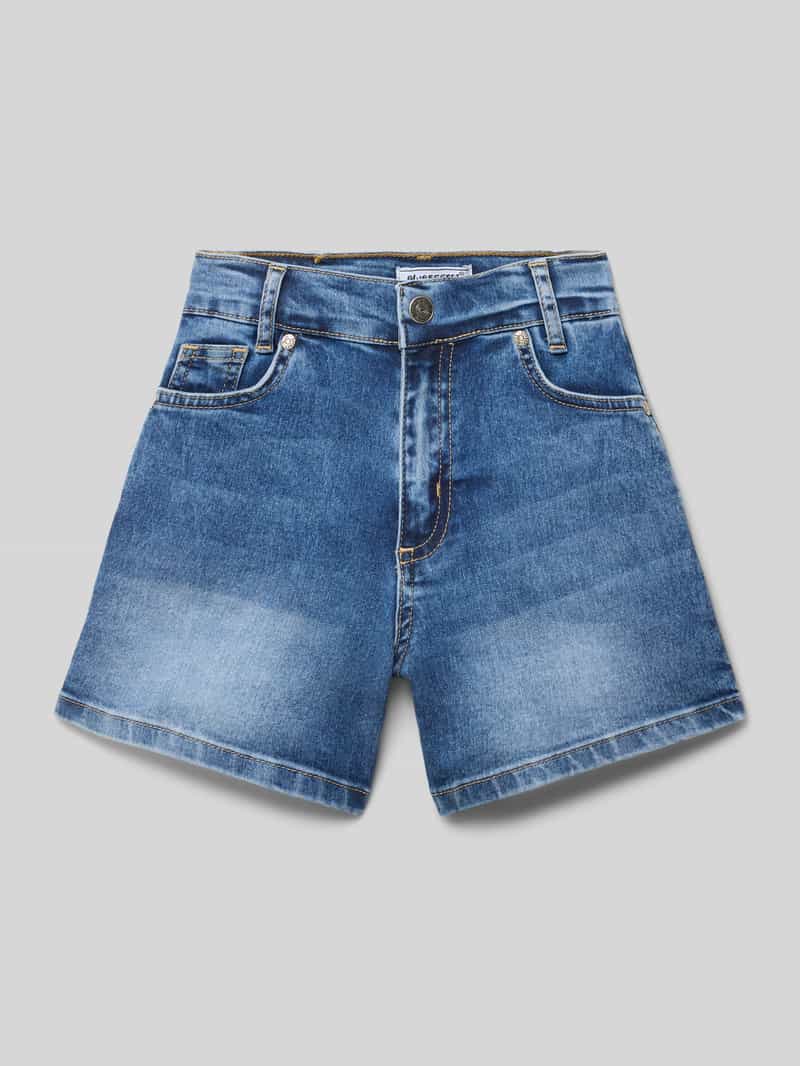 Szorty jeansowe o kroju regular fit z naszywką z logo